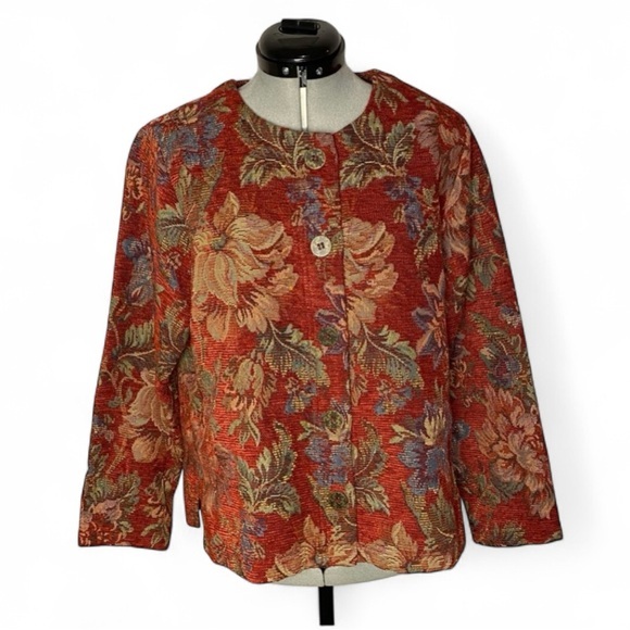 Coldwater Creek Jackets & Blazers - COLDWATER CREEK FLORAL TAPESTRY JACKET‎ SIZE WOMANS PETITE MEDIUM